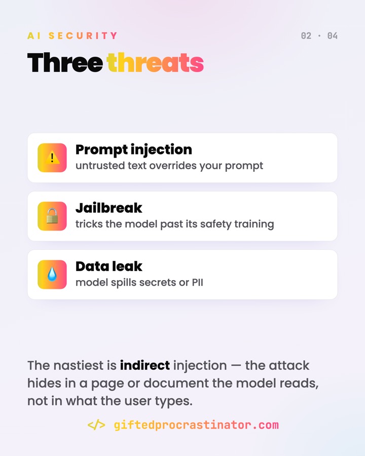 AI Security & Guardrails — card 2 of 4